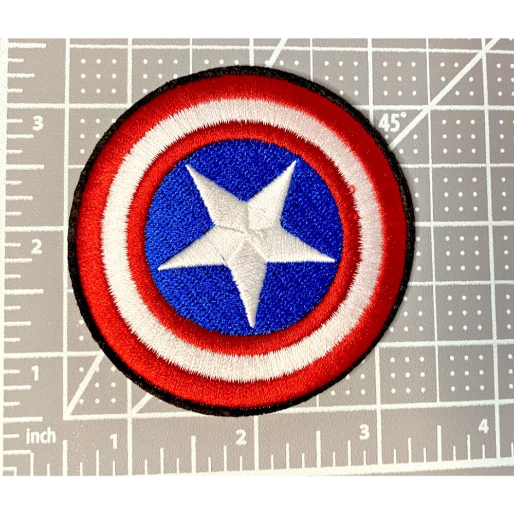 Captain America Marvel Superhero Shield Embroidered 3" Iron / Sew-On Patch - Picture 2 of 3